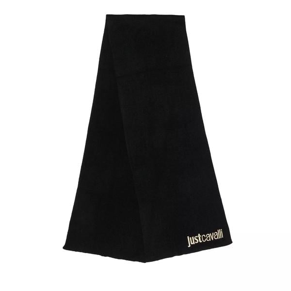 

Шарф logo embroidery scarf black/gold Just Cavalli, черный