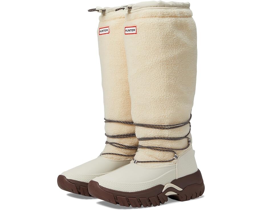 

Ботинки Hunter Wanderer Tall Sherpa Snow, цвет White Willow/Brown Bolt