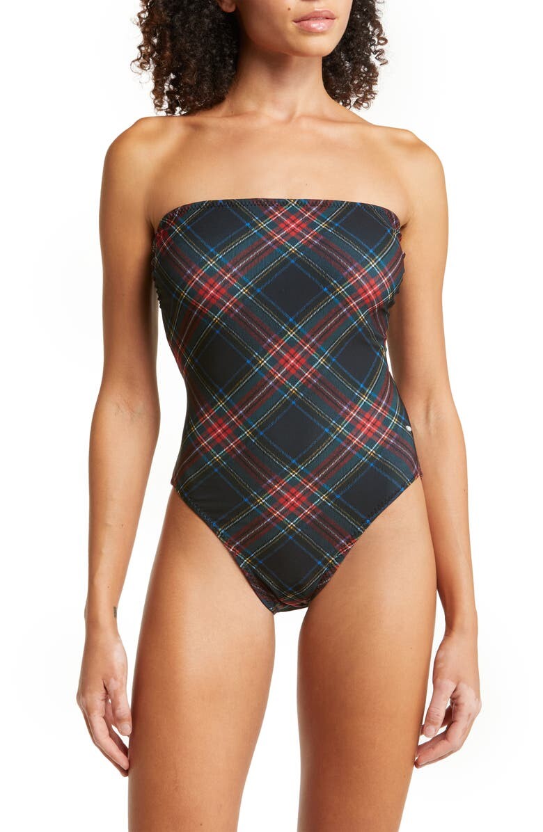 

Слитный купальник Bishop Tartan NORMA KAMALI, Коричневый