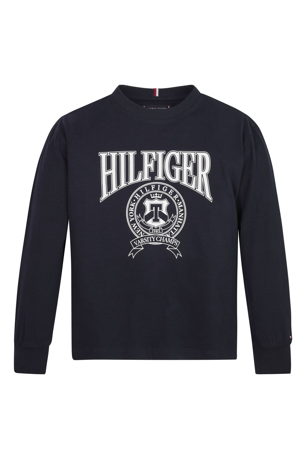

Синяя университетская футболка с длинными рукавами Tommy Hilfiger, синий