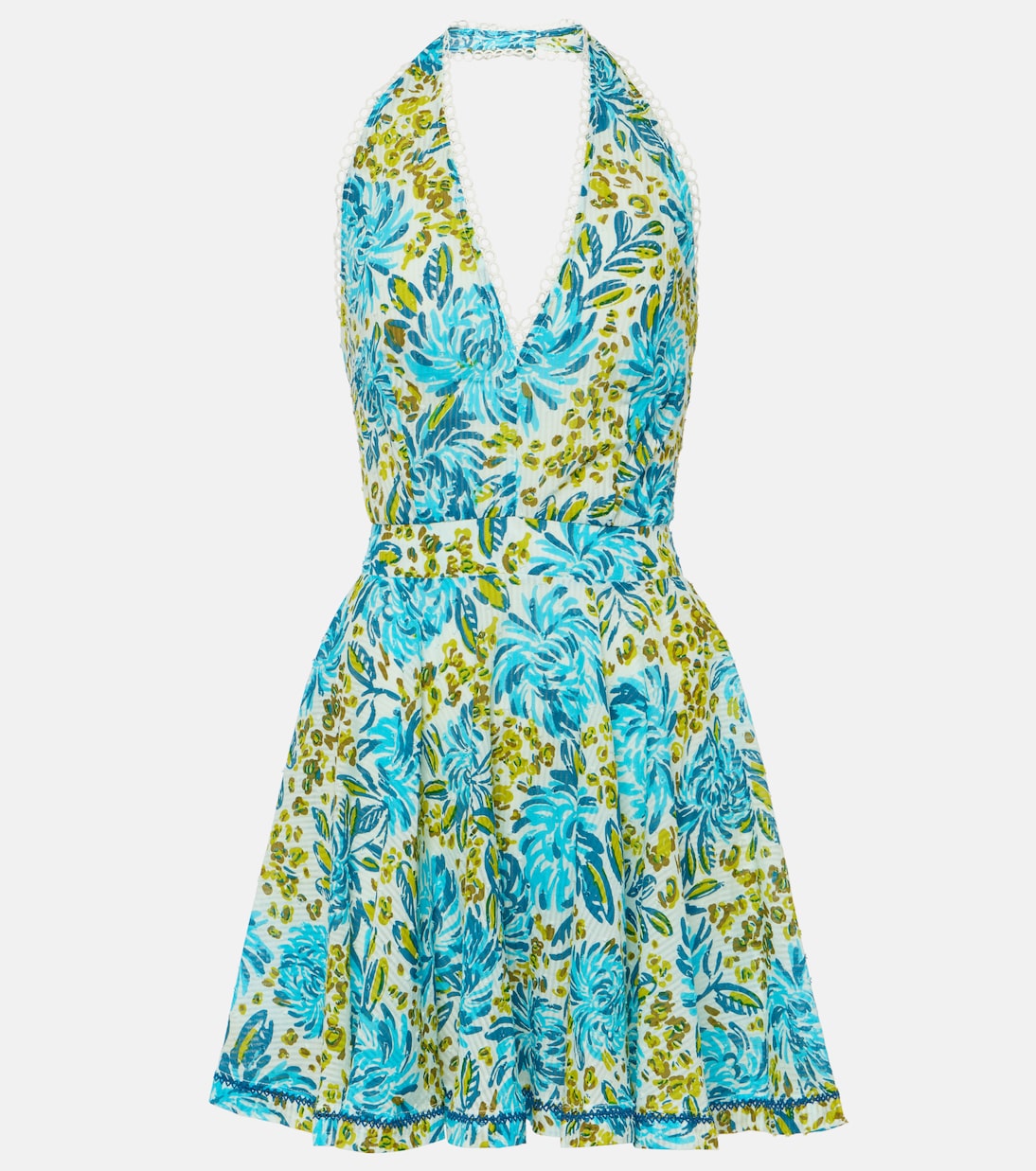 Платье beth с цветочным принтом Poupette St Barth, синий цена и фото
