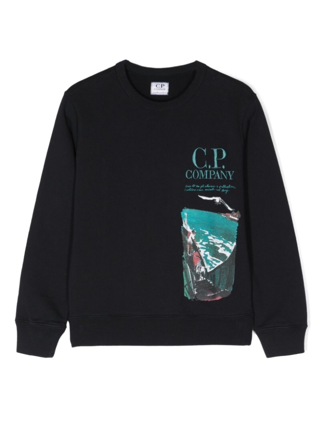 

C.P. Company Kids толстовка с графичным принтом, синий
