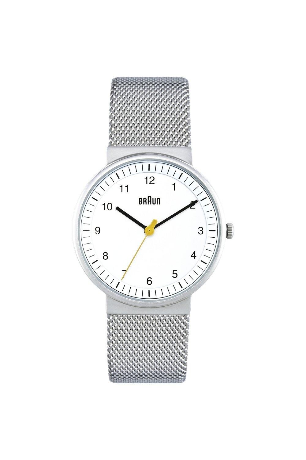 

BN0031 Классические аналоговые часы из нержавеющей стали BN0031WHSLMHL Braun, белый