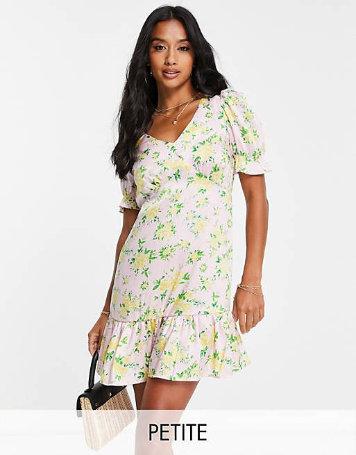 

Розовое атласное платье с завязками на спине New Look Petite, Розовый