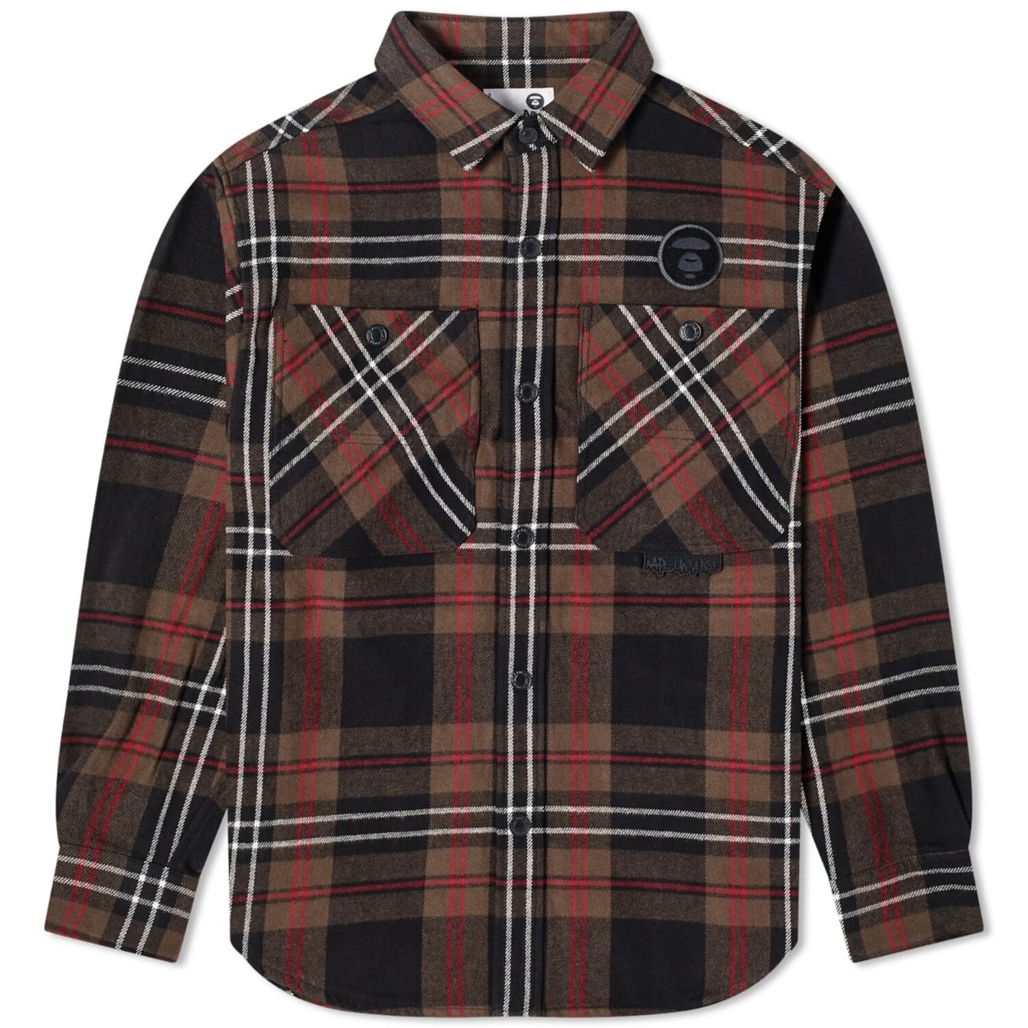 Рубашка Aape Check Flannel, цвет Black (Brown) рубашка aape check flannel цвет black brown