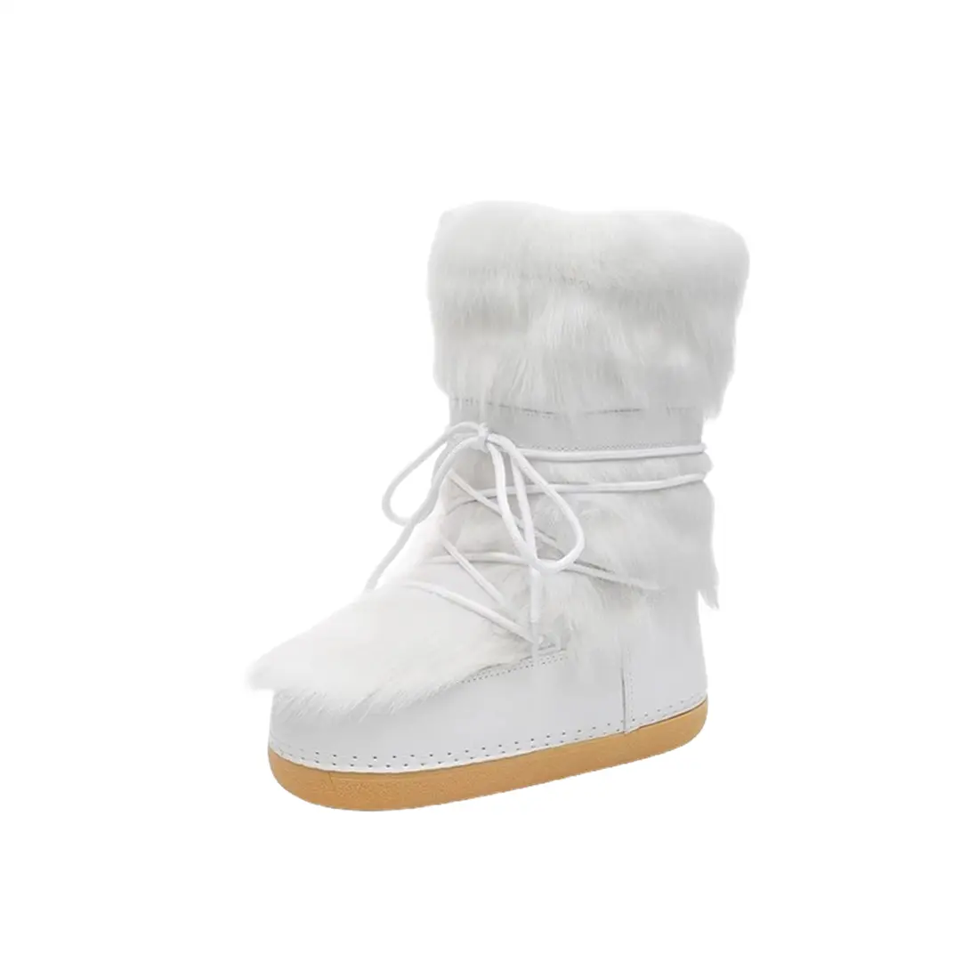 

Зимние ботинки женские Abcfjg, цвет White electroembroidered hair