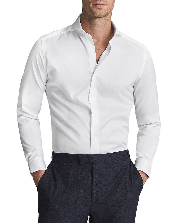 

Рубашка Storm Slim Fit с двумя сгибами из твила REISS