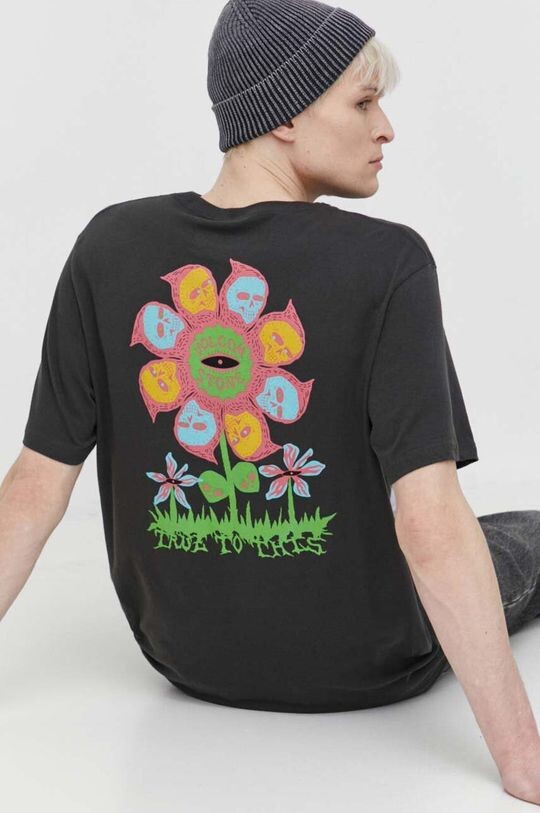 

Хлопковая футболка Volcom, серый