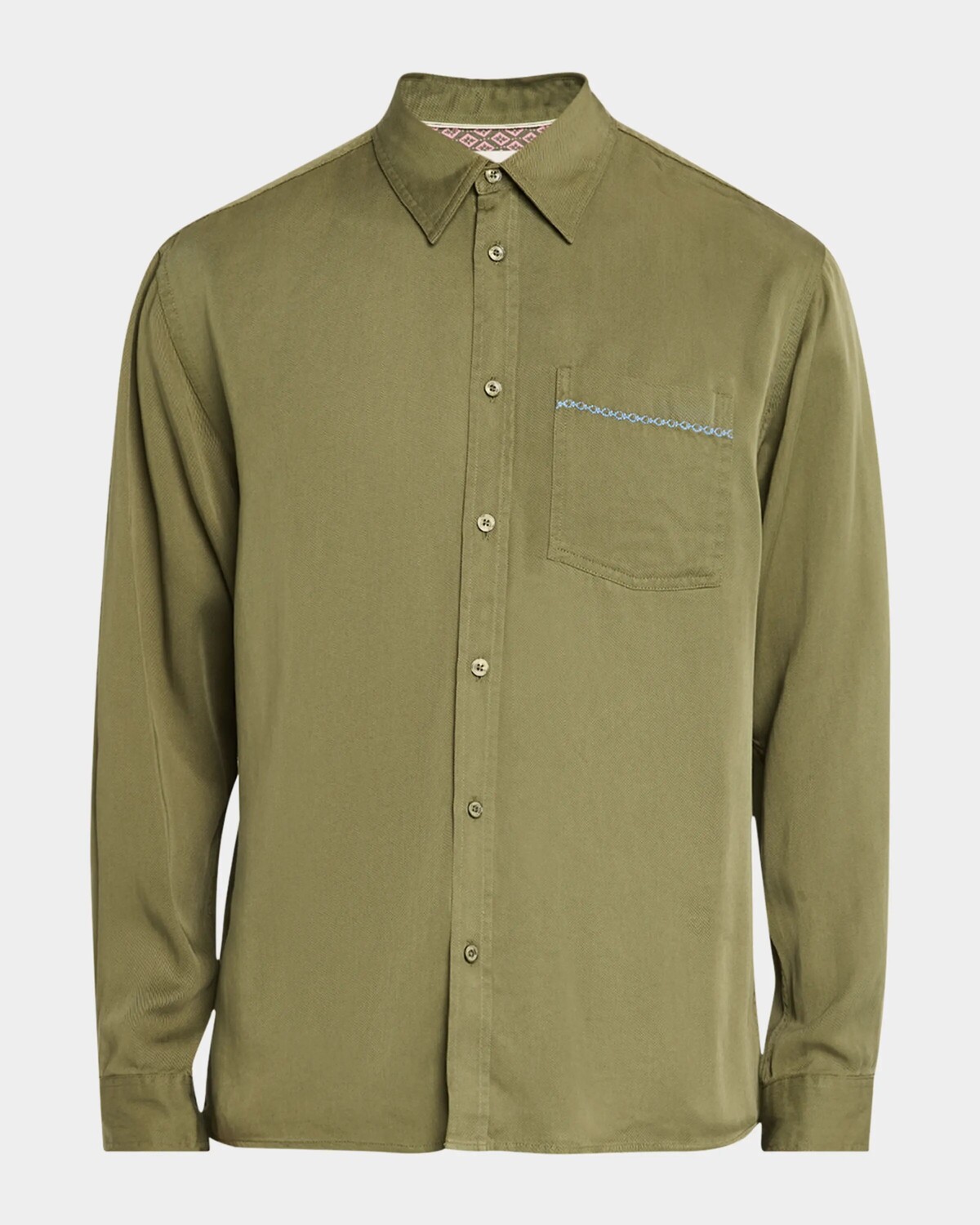 

Мужская спортивная рубашка из саржи из тенселя Scotch & Soda, цвет 7432-Green Ivy