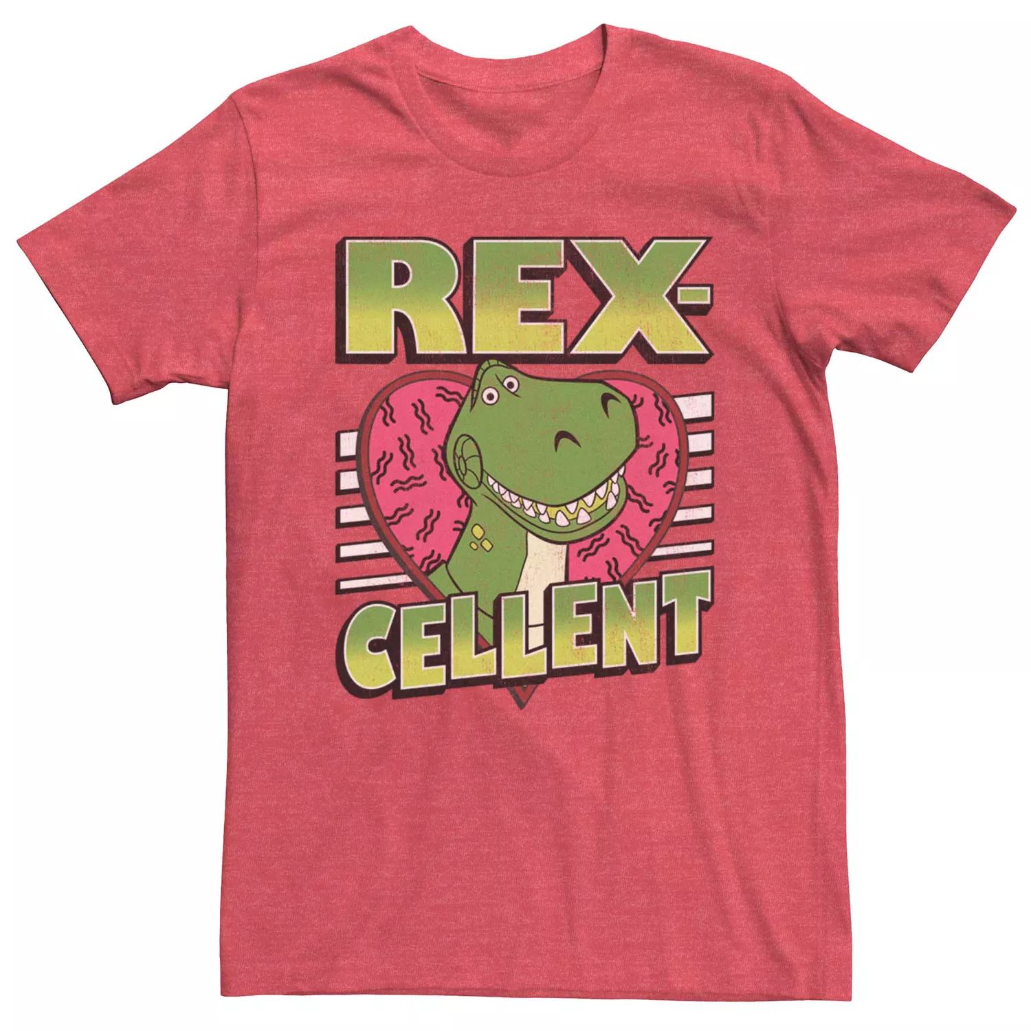 мужская футболка disney pixar toy story rex face licensed character Мужская футболка с рисунком в форме сердца Disney Pixar Toy Story Rex-Cellent Heart Licensed Character