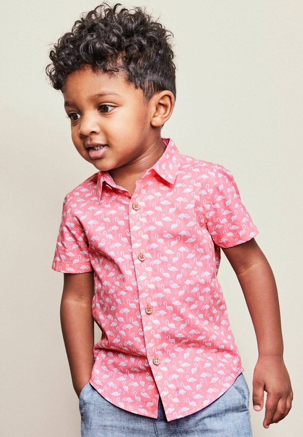 

Рубашка PRINTED SHORT SLEEVE SHIRT Next, цвет pink flamingo