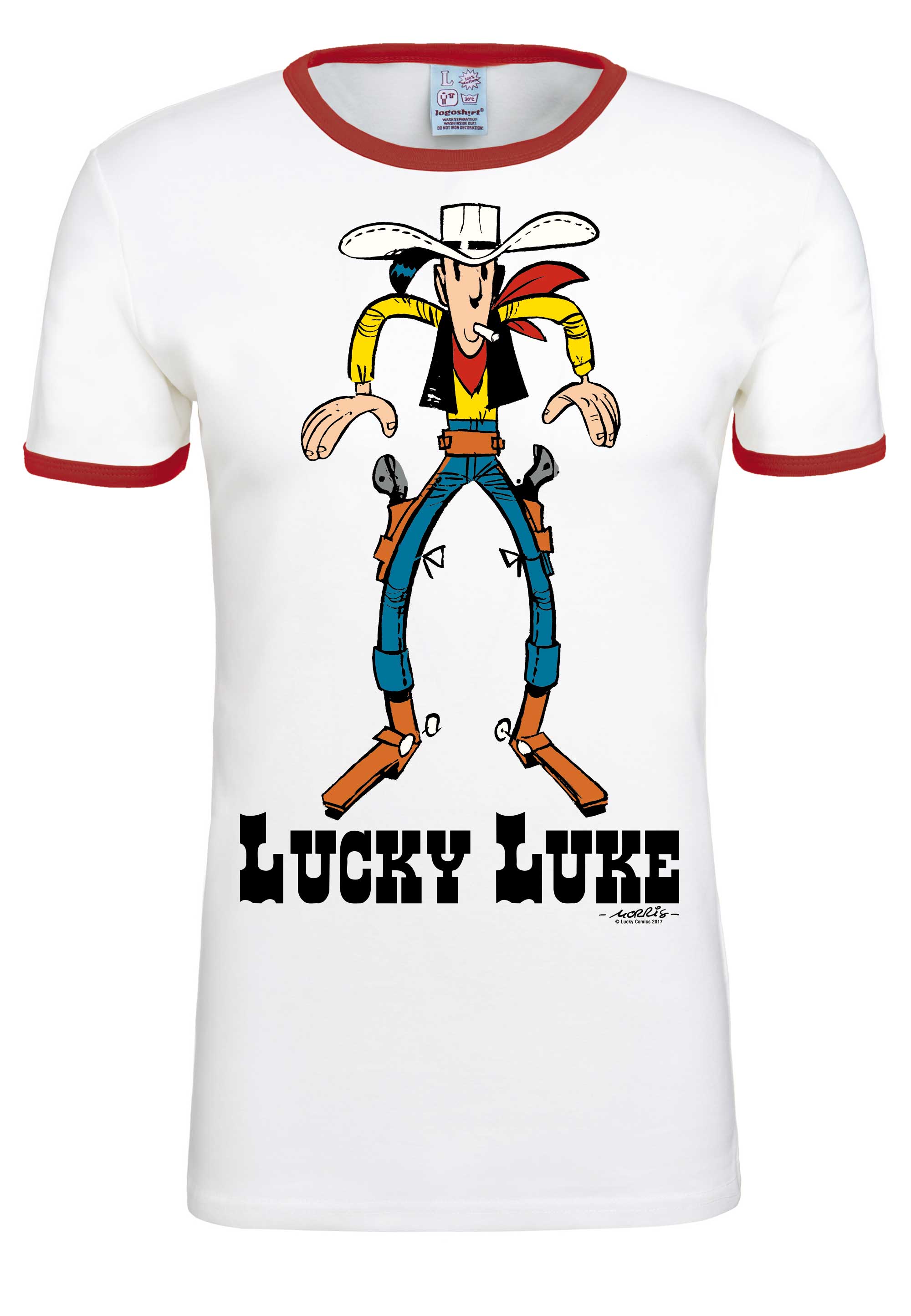 Футболка Logoshirt Lucky Luke, цвет altweiss/rot