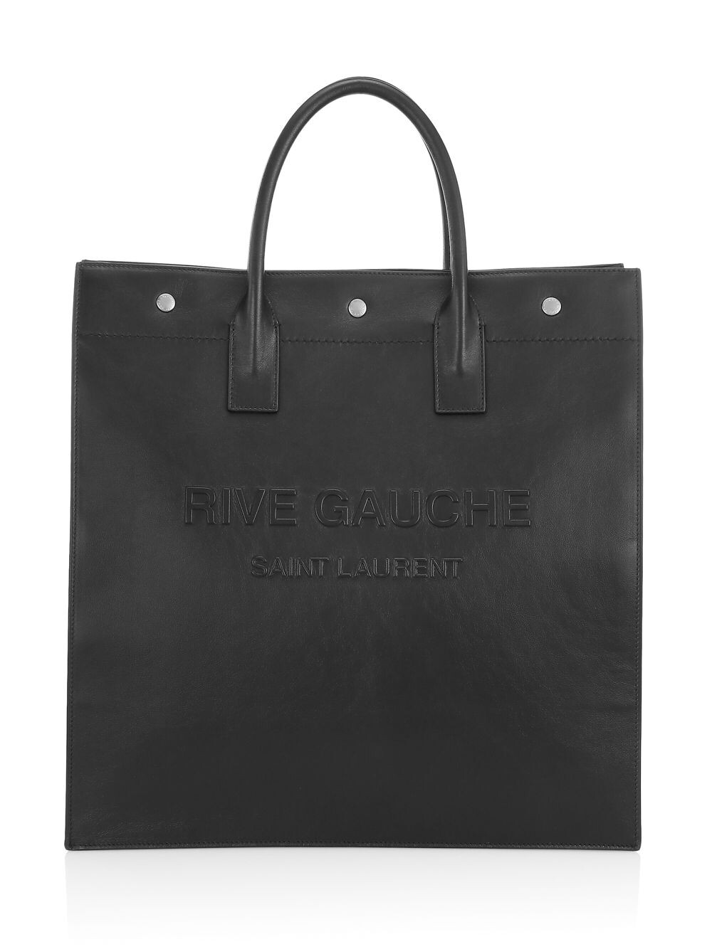

Кожаная сумка-тоут Rive Gauche с логотипом Saint Laurent, черный