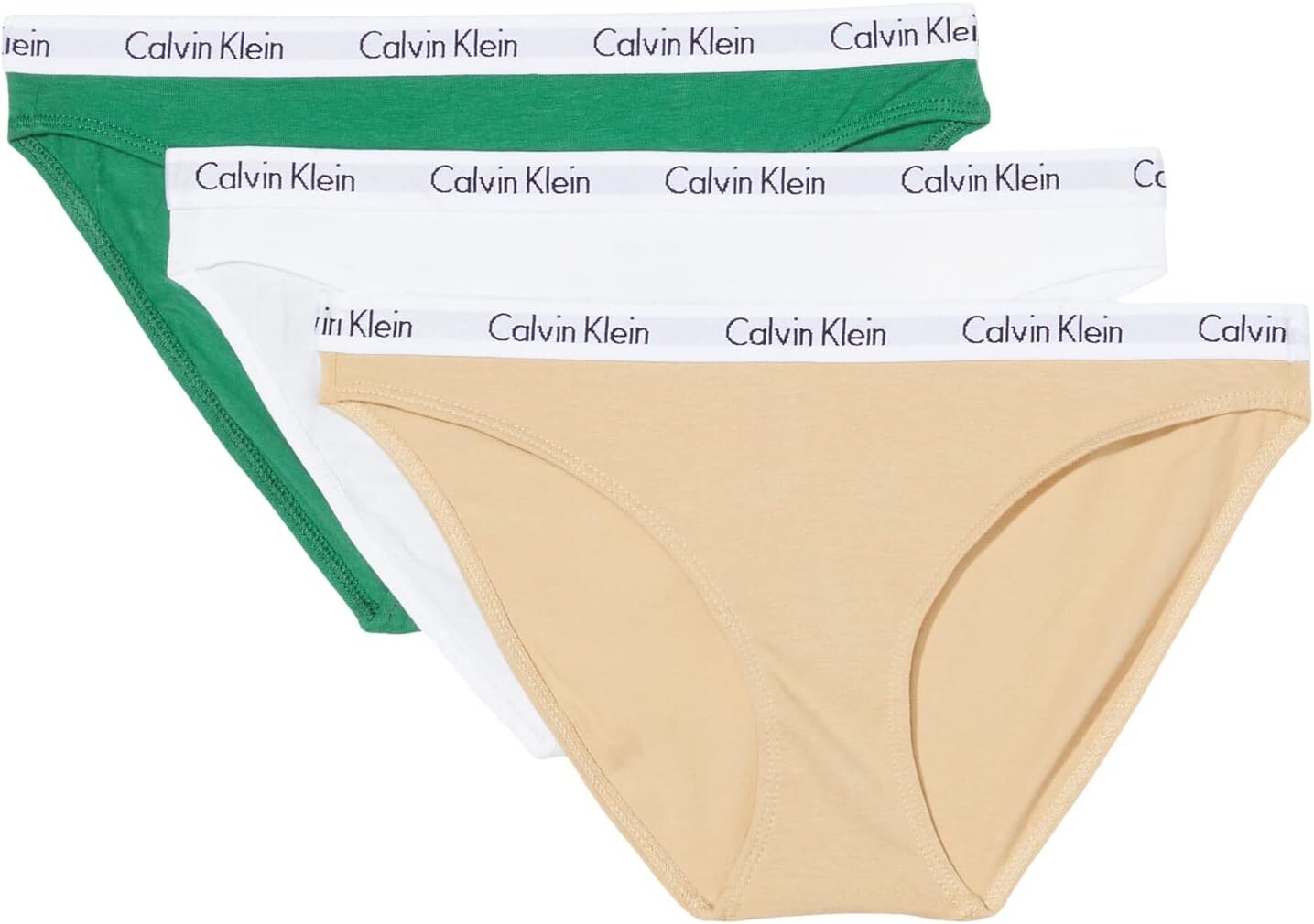 

Карусель из трех комплектов бикини Calvin Klein Underwear, цвет Foliage Green/White/Trench