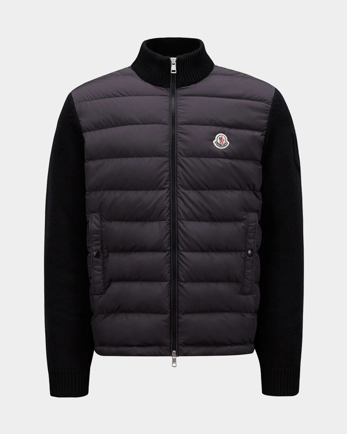 

Мужской вязаный кардиган на молнии с желобками Moncler, черный