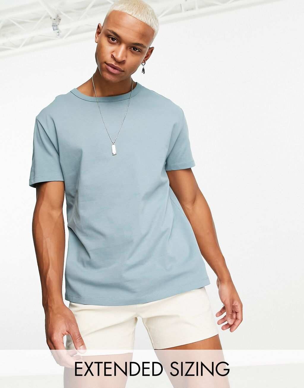 

Свободная синяя футболка ASOS DESIGN, Синий