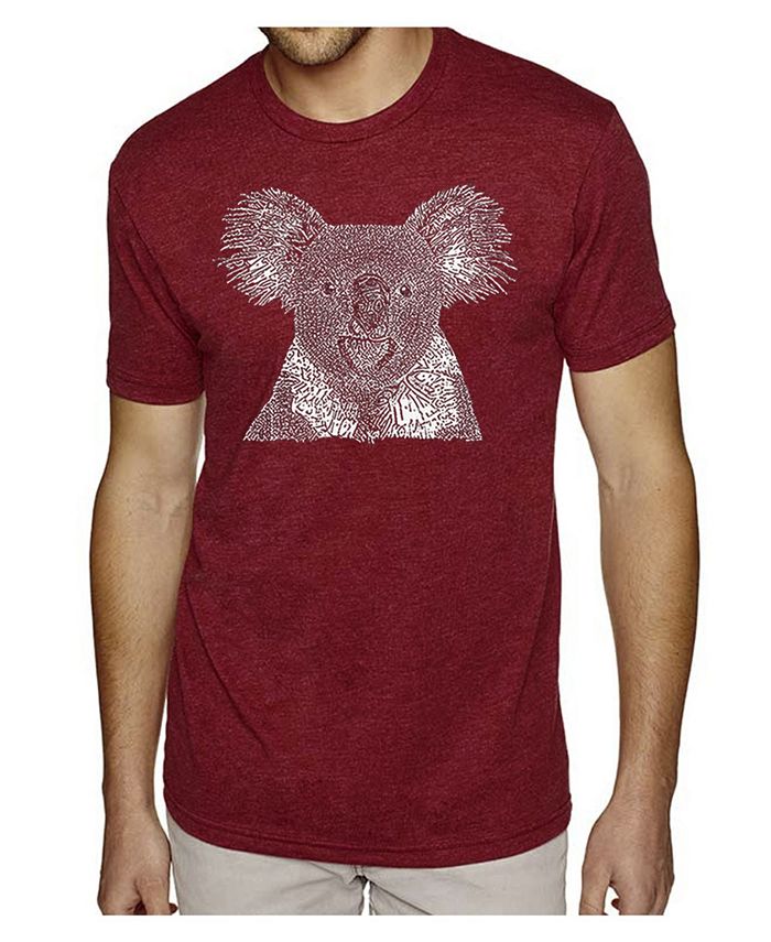 цена Мужская футболка премиум-класса Word Art — Коала LA Pop Art, красный