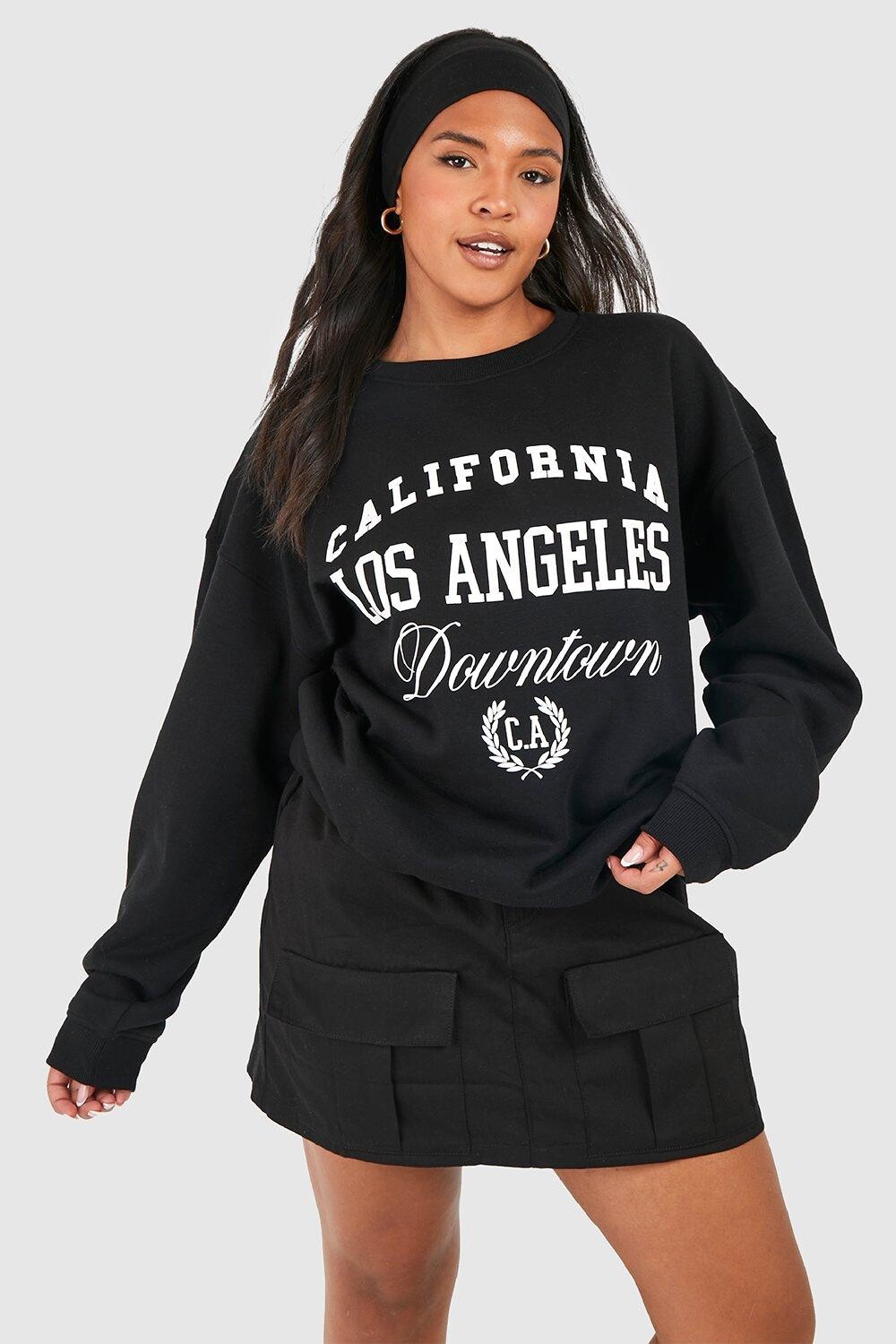 

Свитшот plus los angeles Boohoo, черный