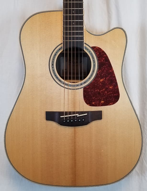 Акустическая гитара Takamine Solid Spruce Top Dreadnought Cutaway Acoustic/Electric Guitar, Ziricote Back/ Side, Gloss, W/Bag электроакустическая гитара takamine g90 series gd93ce