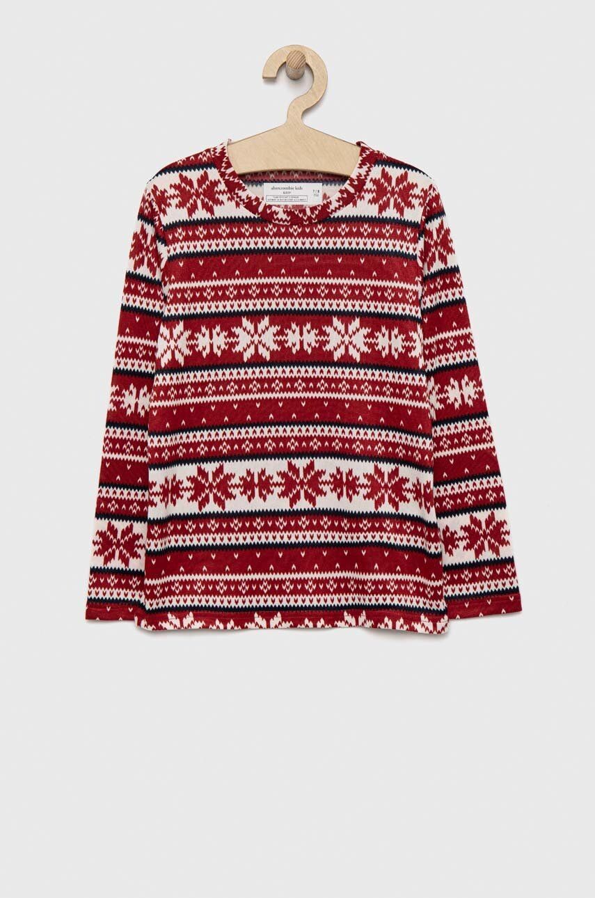 

Пижамы с длинными рукавами Abercrombie & Fitch для мальчиков и девочек, гранатовый