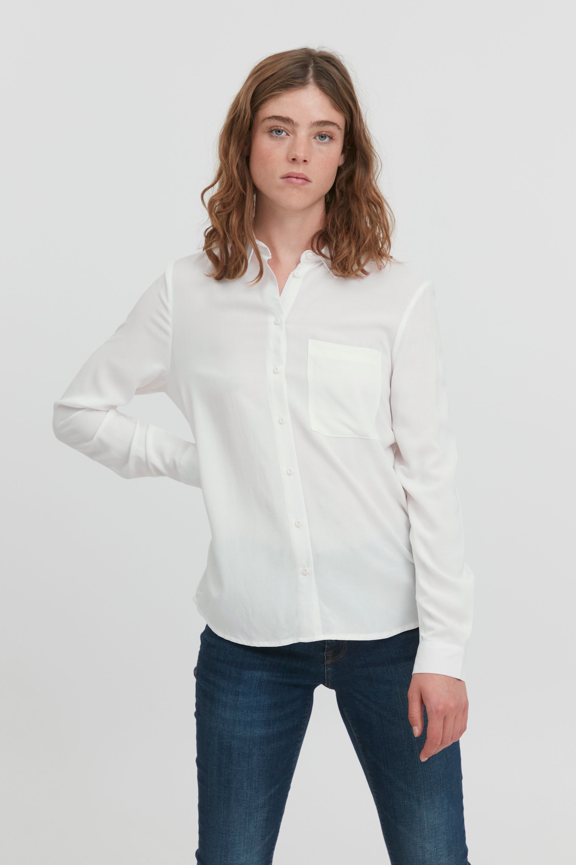 Блуза ICHI Langarm, натуральный