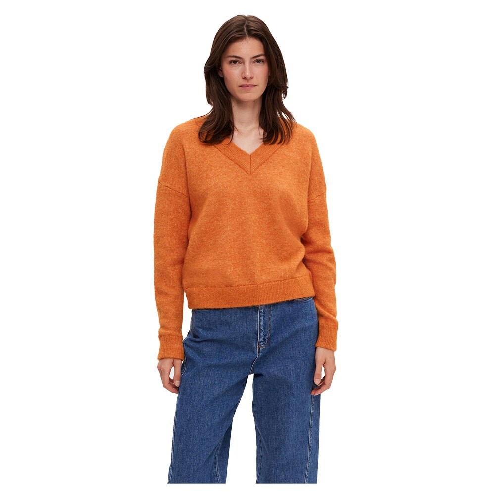 

Свитер Selected Maline V Neck, оранжевый