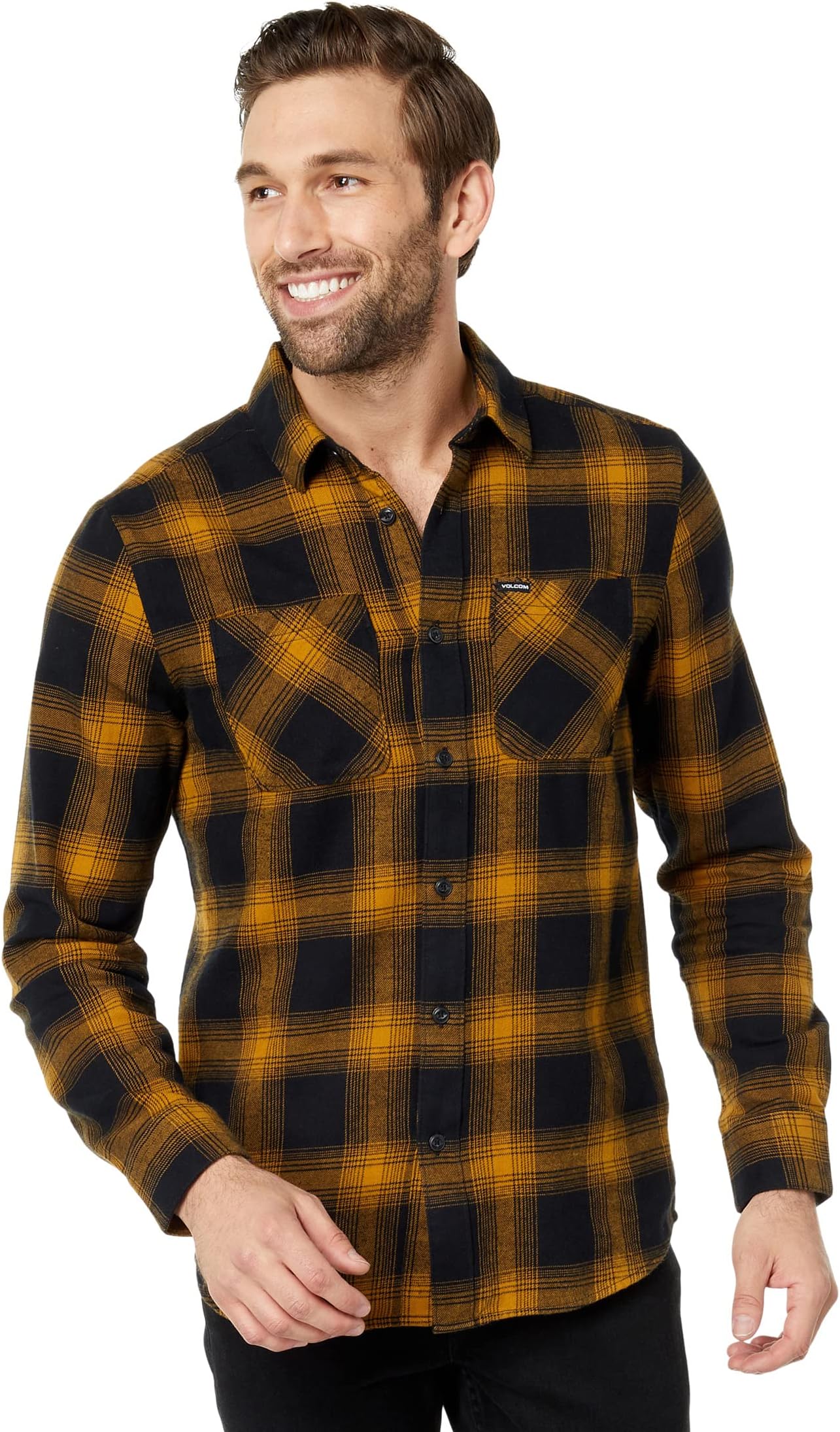 

Рубашка Netastone Long Sleeve Flannel Volcom, цвет Rinsed Black