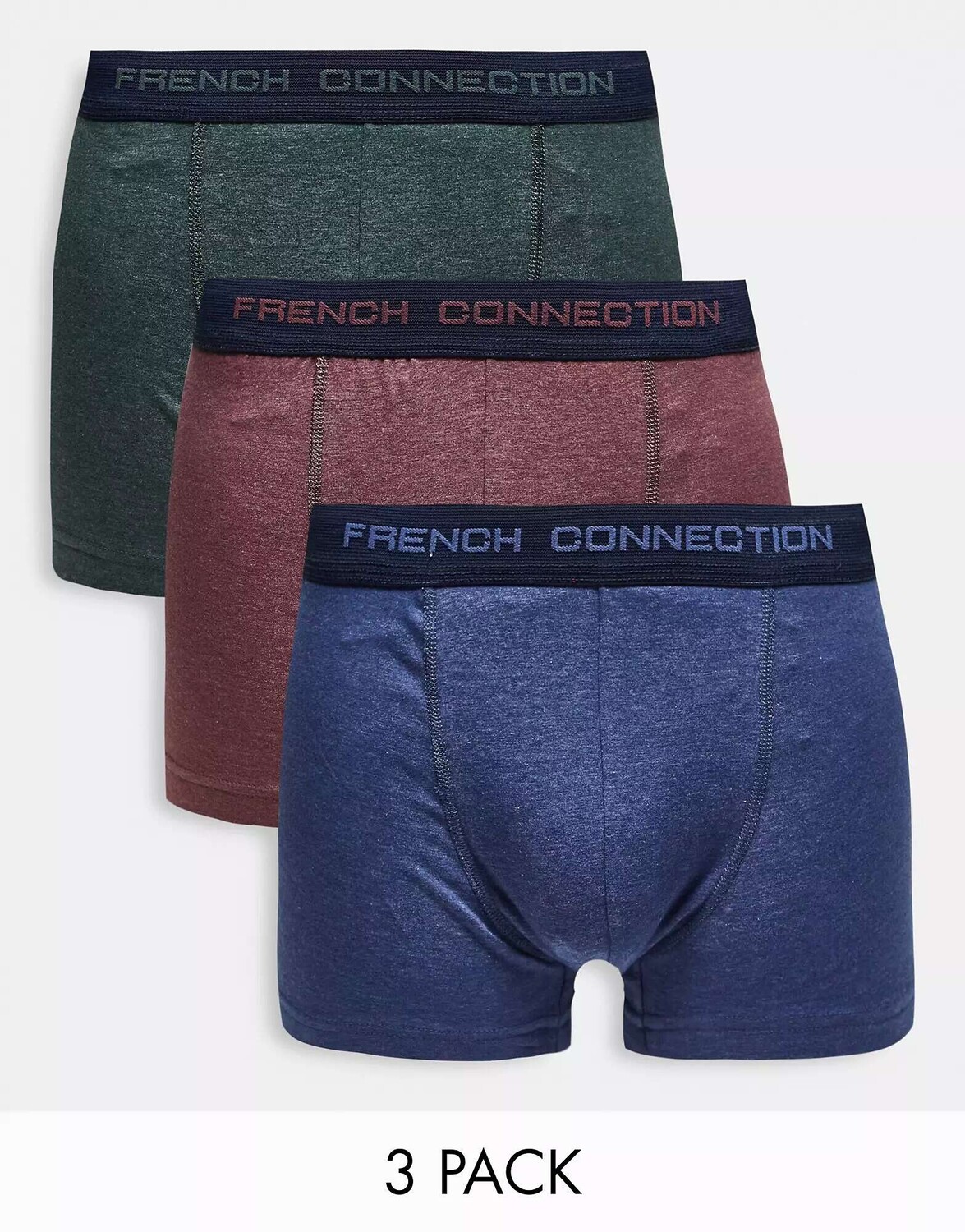 

Три пары боксеров French Connection черного, синего и бордового цветов
