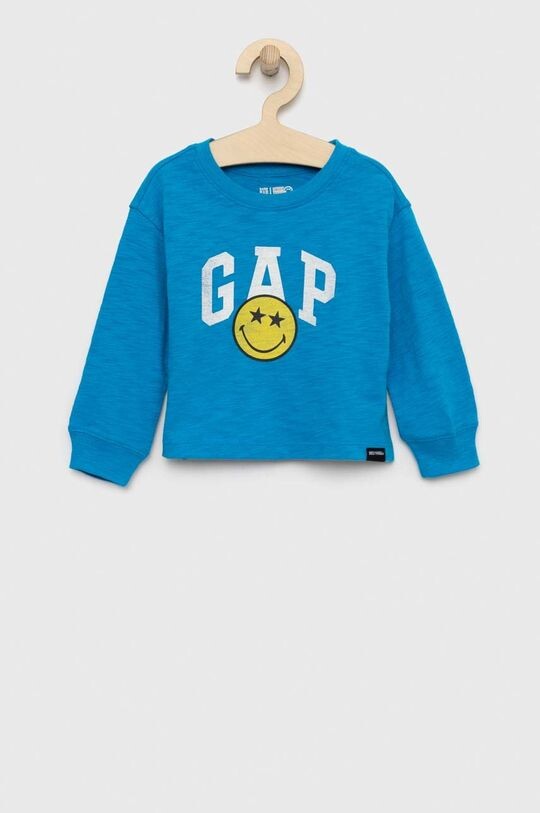 

Детская хлопковая футболка GAP с длинными рукавами, синий