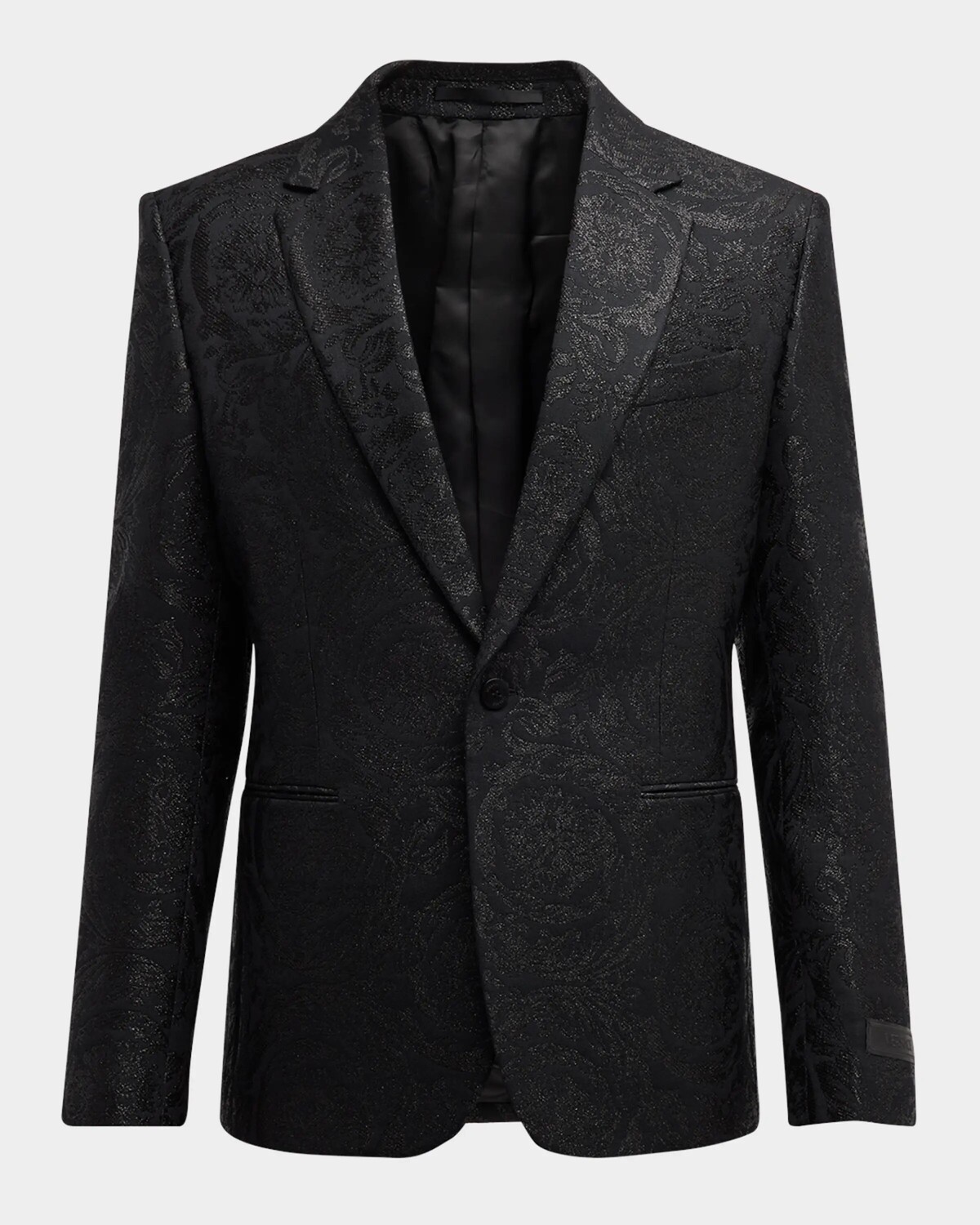 

Мужское спортивное пальто с жаккардовым принтом Barocco Versace, черный
