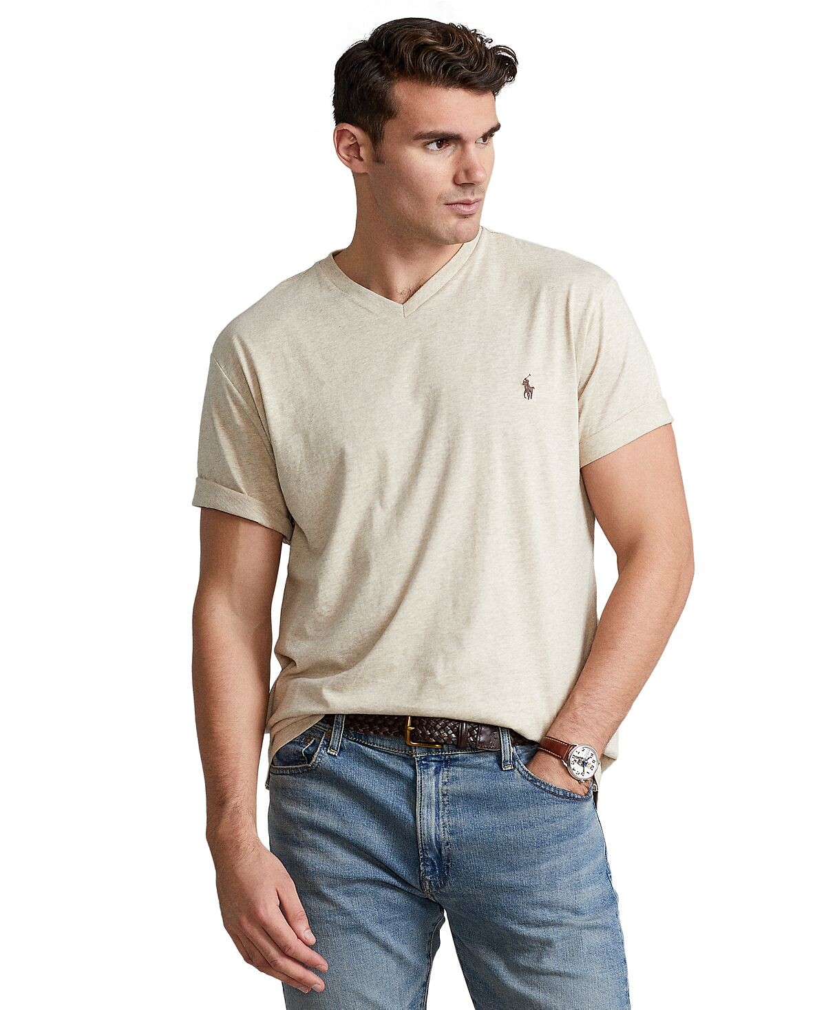 

Мужская трикотажная футболка с v-образным вырезом Big & Tall Polo Ralph Lauren