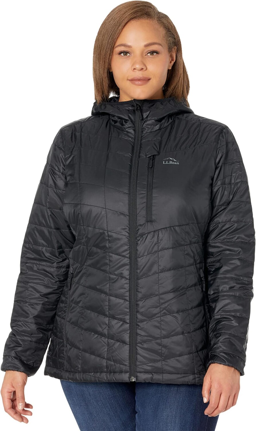 

Куртка с капюшоном Primaloft Packaway больших размеров L.L.Bean, черный