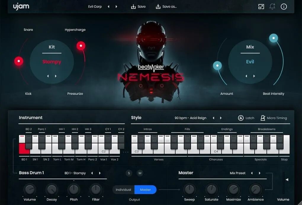

UJAM Beatmaker Nemesis Программное обеспечение для создания киберпанк-битов