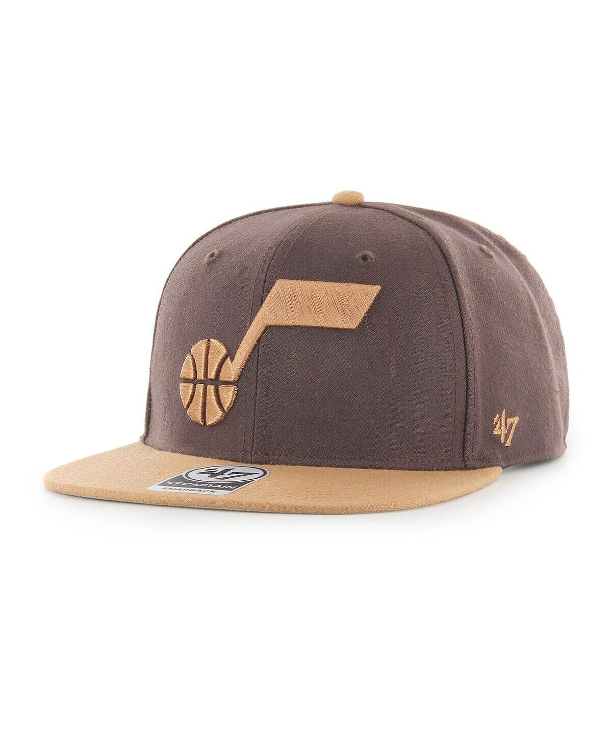 

Мужская коричневая двухцветная кепка Captain Snapback Utah Jazz No Shot '47 Brand