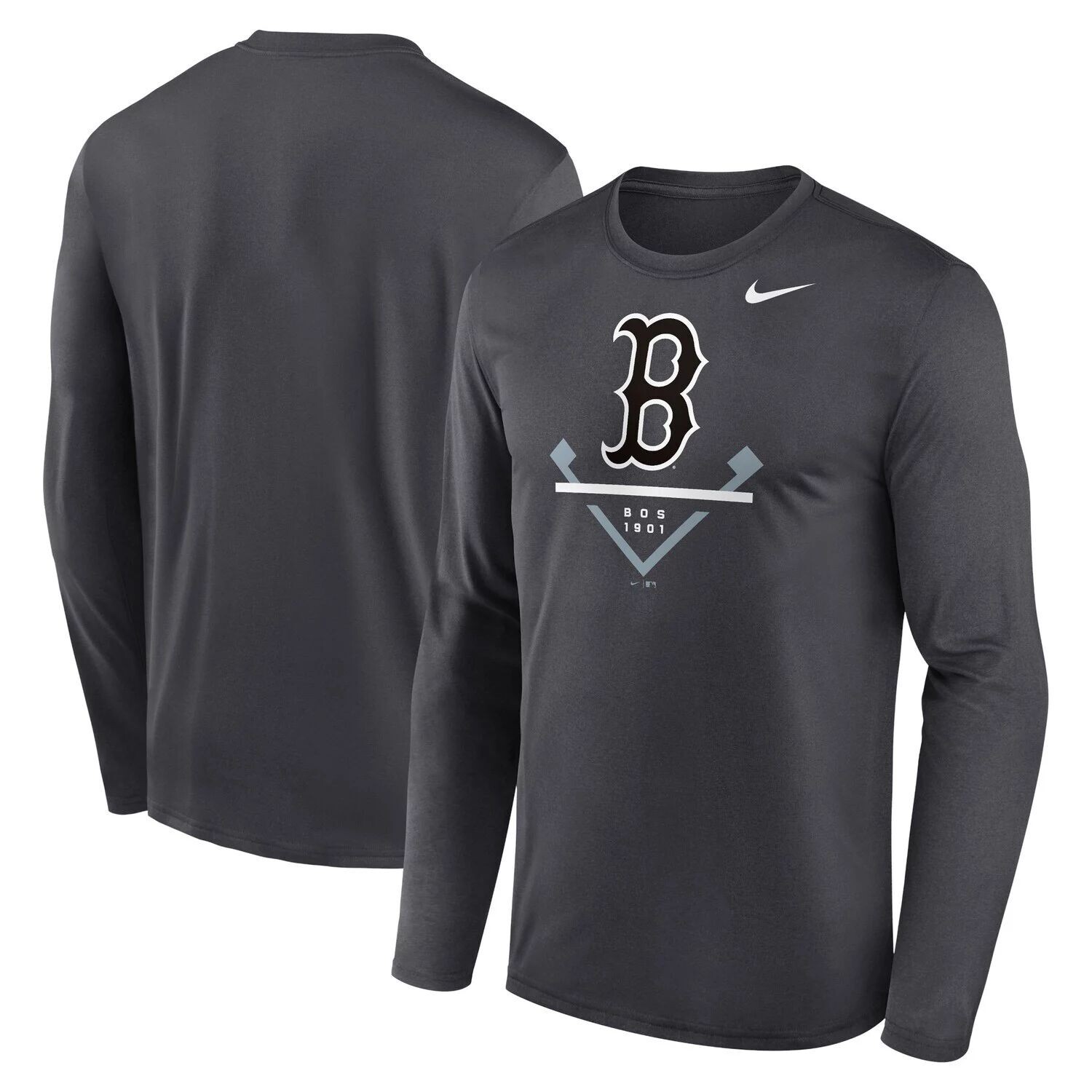 

Мужская антрацитовая футболка Boston Red Sox Icon Legend Performance с длинным рукавом Nike, Черный