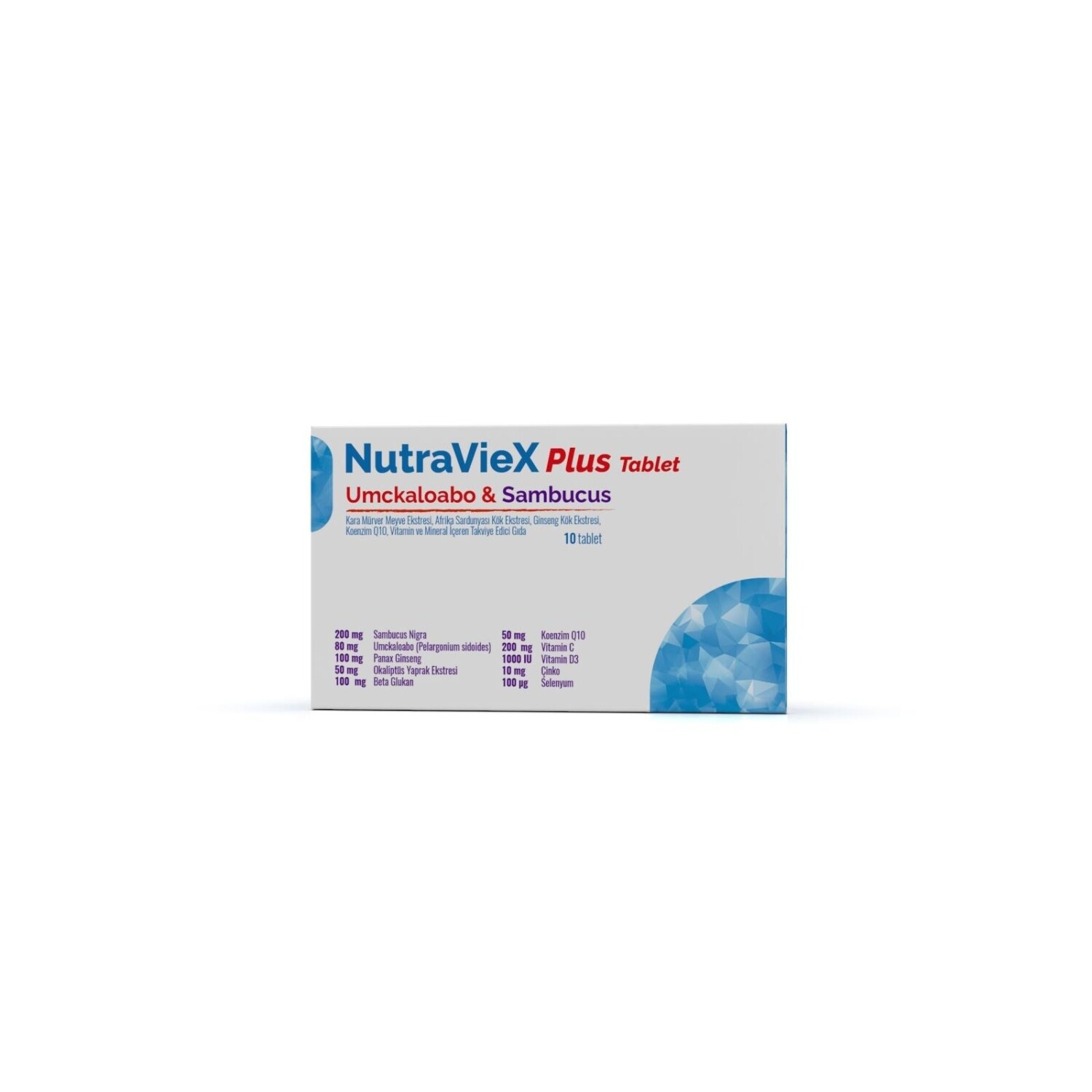 

NutraVieX Plus Tablet Умкалоабо-Самбукус 10 таблеток MENSİS PHARMA