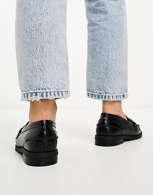 

Черные узкие лоферы с цепочкой ASOS DESIGN Wide Fit Melodic, Черный
