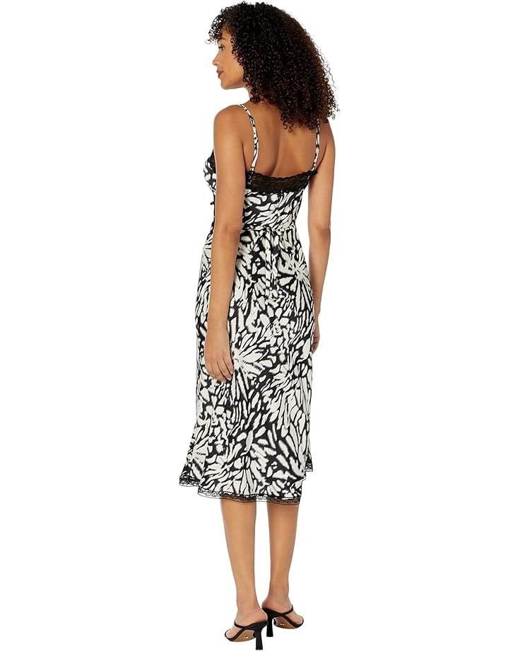 

Платье Betsey Johnson Blurred Lines Printed Dull Charmeuse Slip Dress, черный