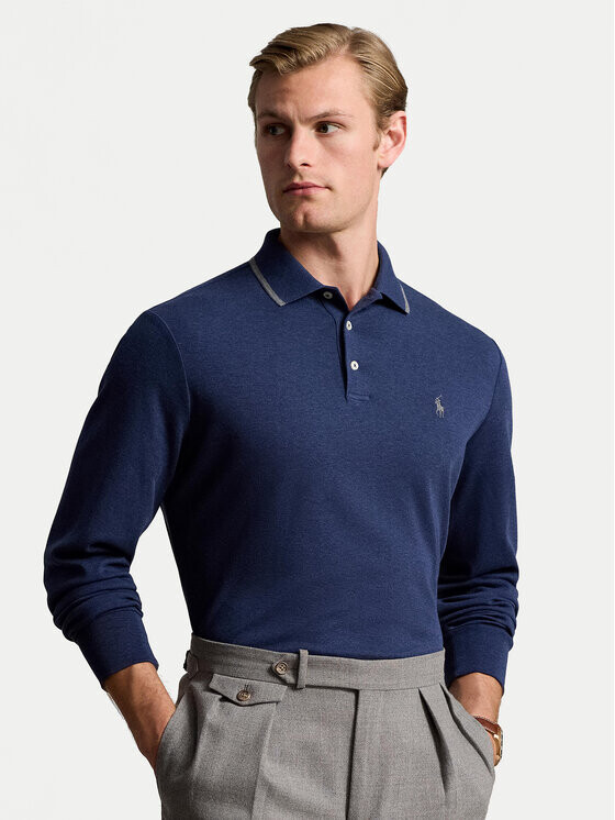 

Рубашка поло узкого кроя по индивидуальному заказу Polo Ralph Lauren, синий