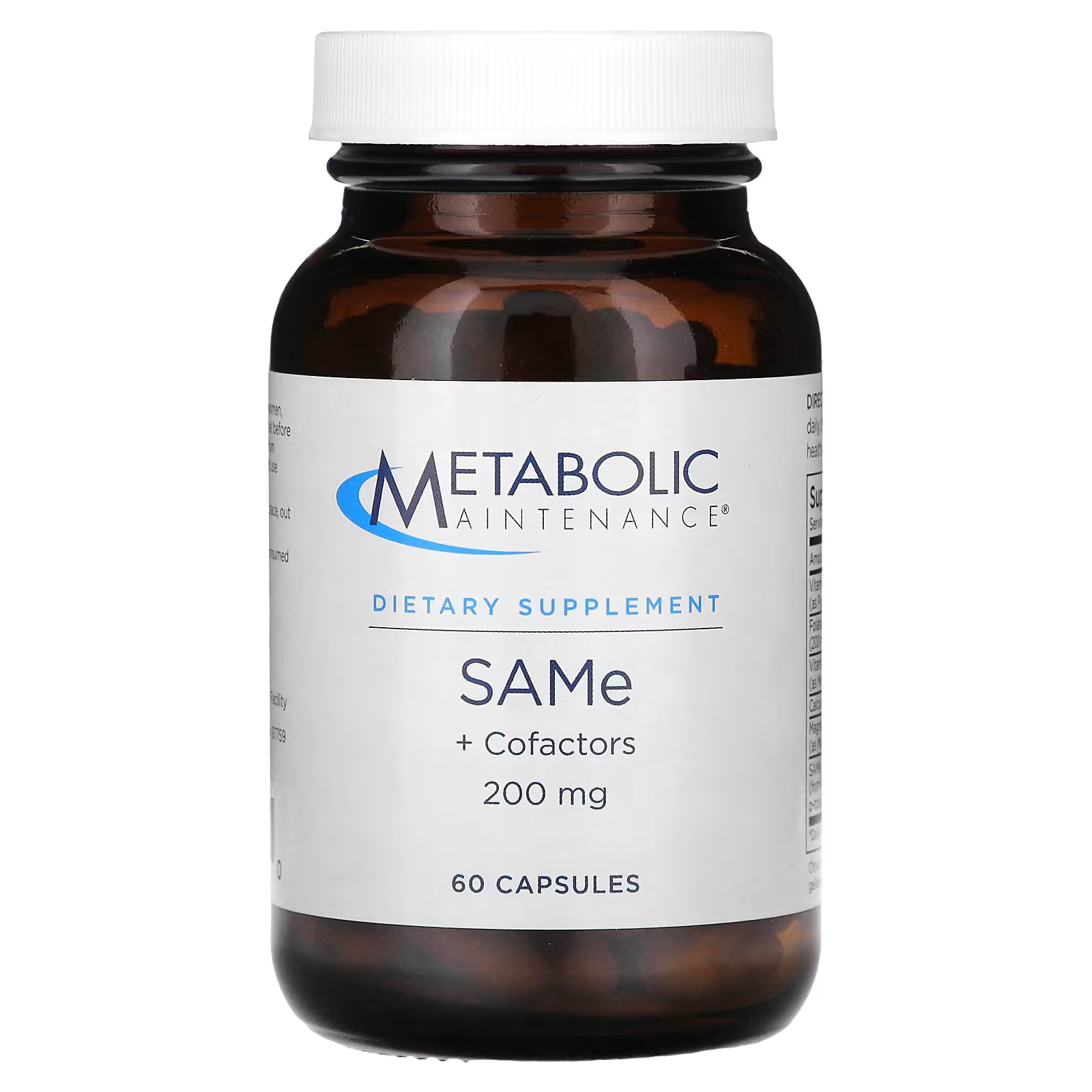 Метаболическое обслуживание SAMe + кофакторы 200 мг 60 капсул Metabolic Maintenance метаболическое обслуживание nervesustain 60 капсул metabolic maintenance