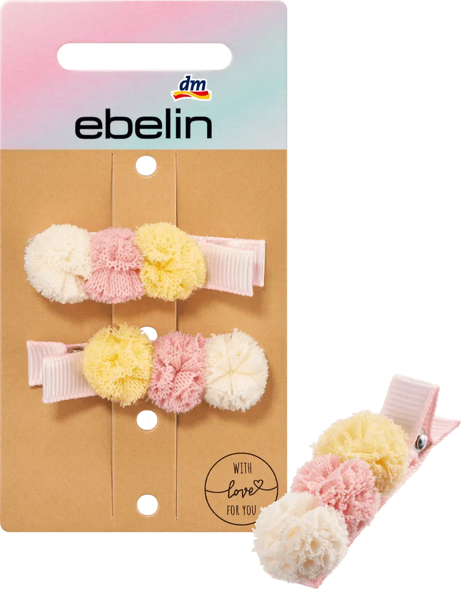 

Заколки для волос тканевые помпоны 2 шт. ebelin