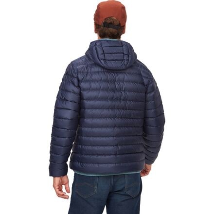Пуховик Highlander с капюшоном мужской Marmot, цвет Arctic Navy пуховик adidas logo hooded down jacket navy blue синий