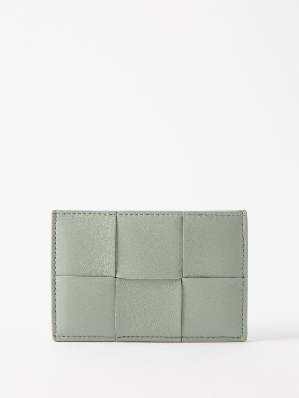

Кассетный картхолдер из кожи intrecciato Bottega Veneta, зеленый