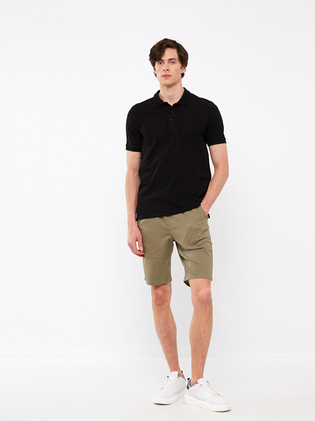 

Мужские шорты-бермуды Slim Fit LCW Casual, светлый хаки