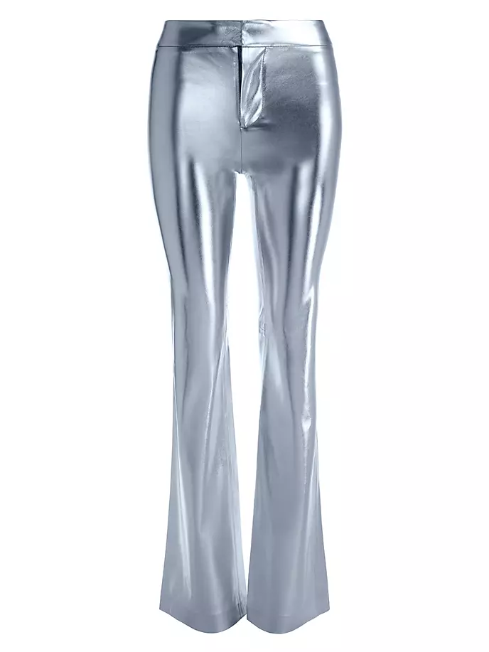 

Брюки Livi из веганской кожи цвета металлик Alice + Olivia, цвет silver