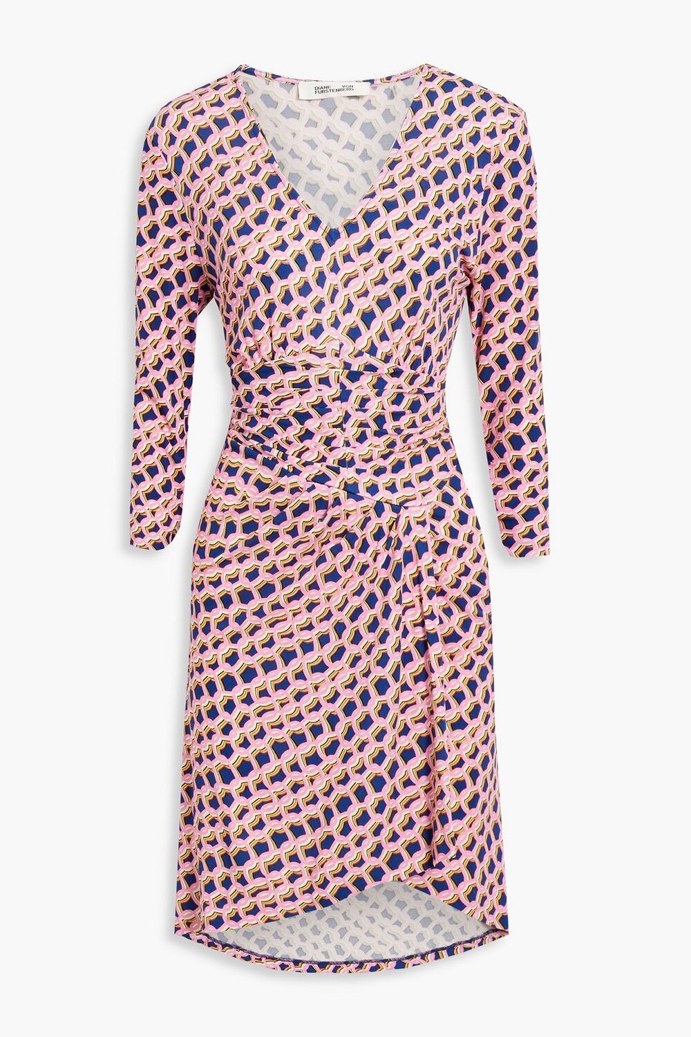 

Платье David со сборками из джерси и принтом DIANE VON FURSTENBERG, розовый