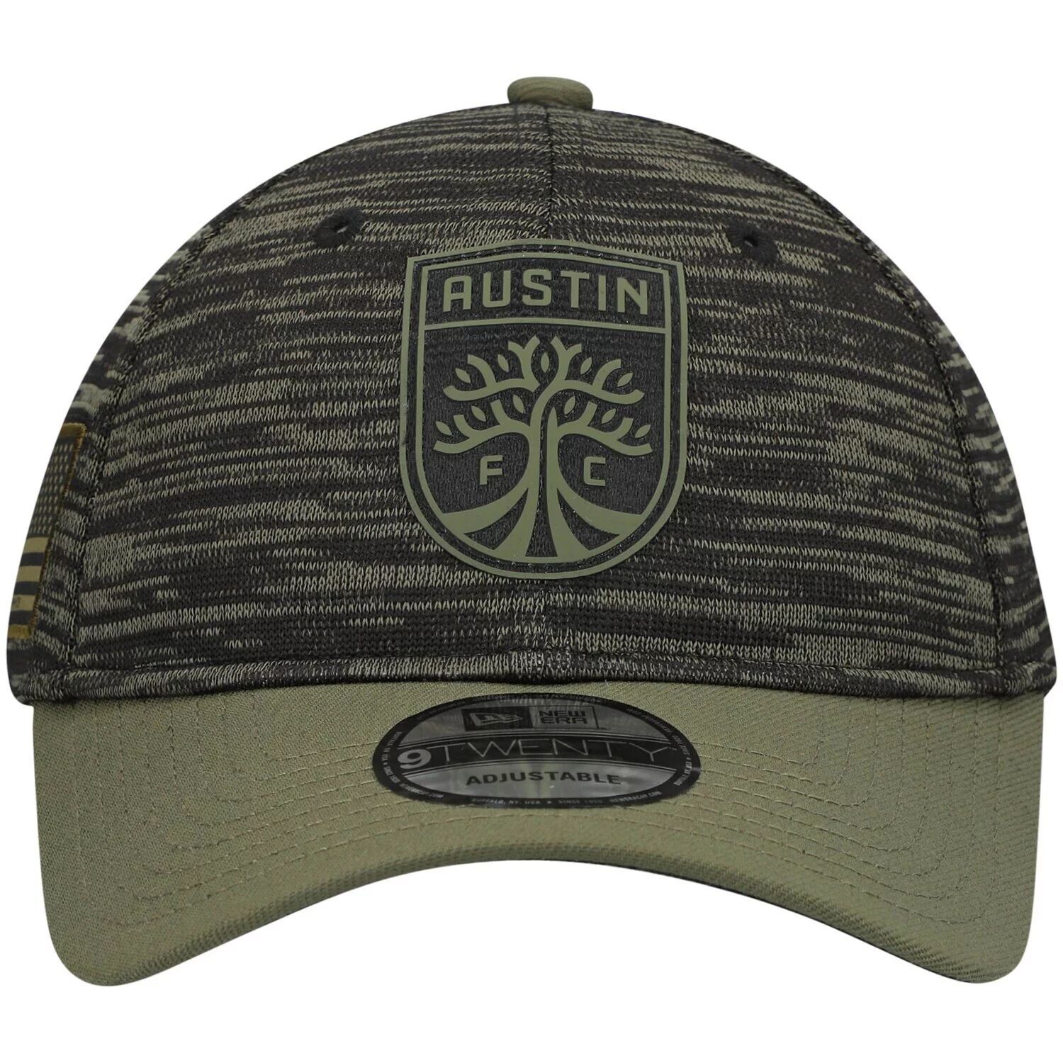 

Мужская регулируемая кепка New Era Olive Austin FC Salute To Service 9TWENTY