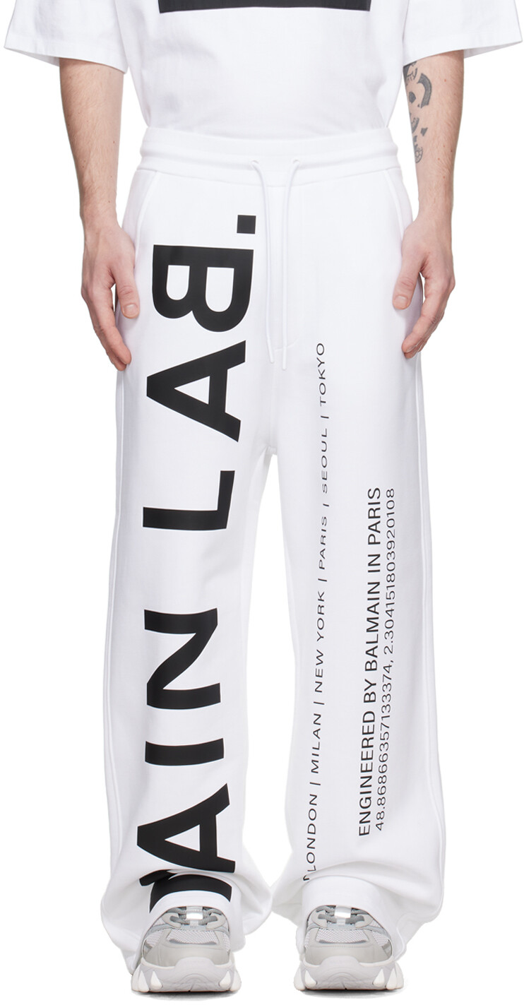

Белые спортивные штаны Main Lab Balmain