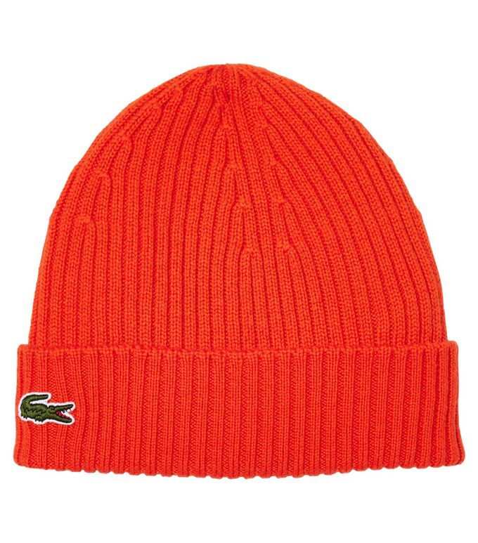 Шерстяная шапка Lacoste, оранжевый