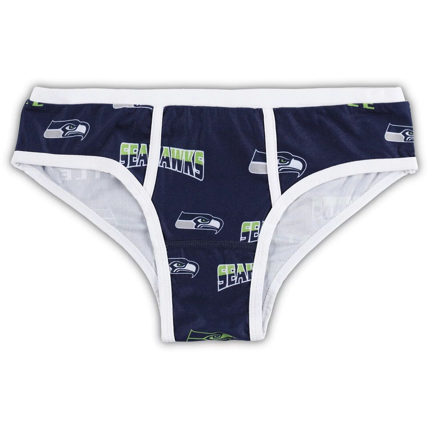 

Женские концепты Спортивные темно-синие трусики Seattle Seahawks с принтом по всей поверхности и трикотажными трусиками